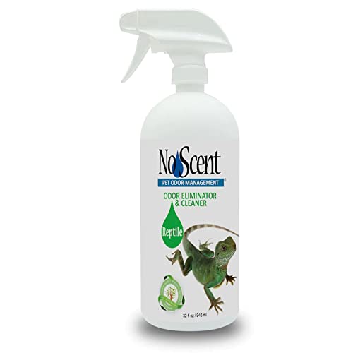 No Scent Reptile Tank Cleaner Spray & Pet Odor Management for Bearded Dragon, Turtle, Lizard Terrarium Freshener (32 Fl Oz / 946 mL)