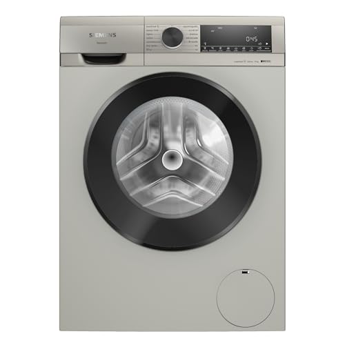 SIEMENS - Lavadora de carga frontal, 10 kg, iQ500, 1400 r.p.m, smartfinish, antiManchas, Acero antihuellas, WG54G2ZPES, Acero mate, 1400 rpm