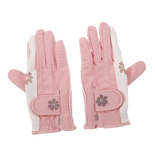 Guantes de golf para mujer rosas transpirables resistentes de campo talla ligera