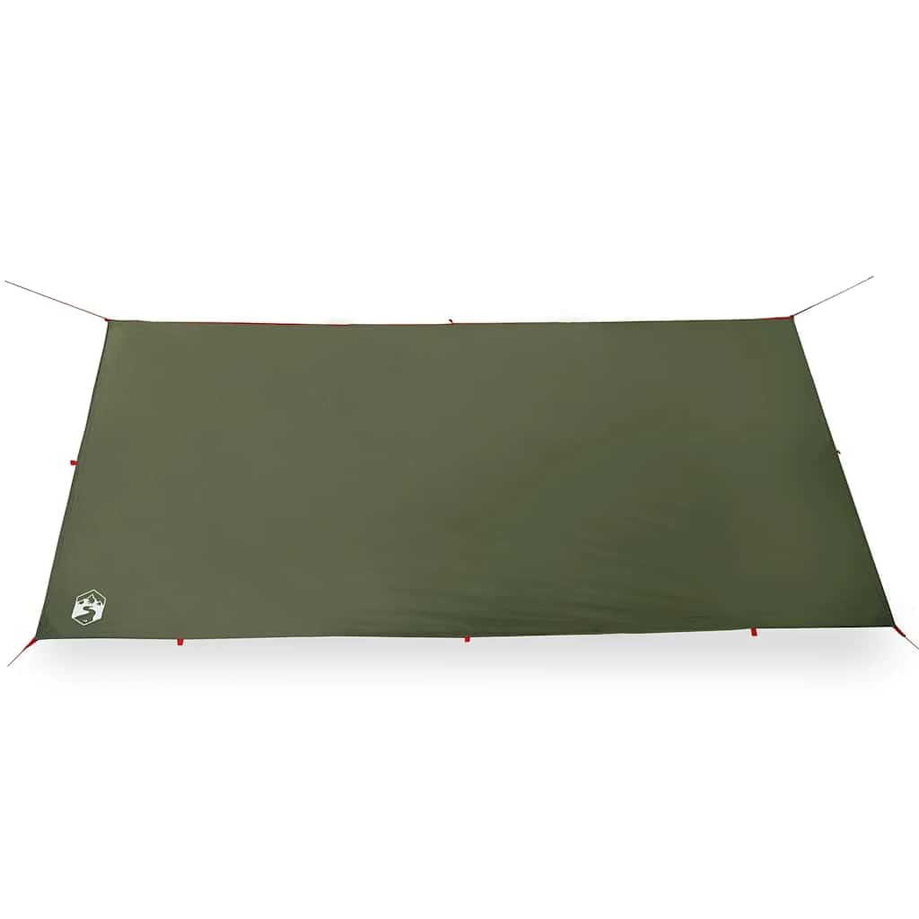 Tarp Olivgrün 306 x 306 cm Camping-Plane Zeltplane für Outdoor und Trekking mit Tragetasche, Vielseitige Abdeckung mit Ösen, Leichte Camping-Überdachung