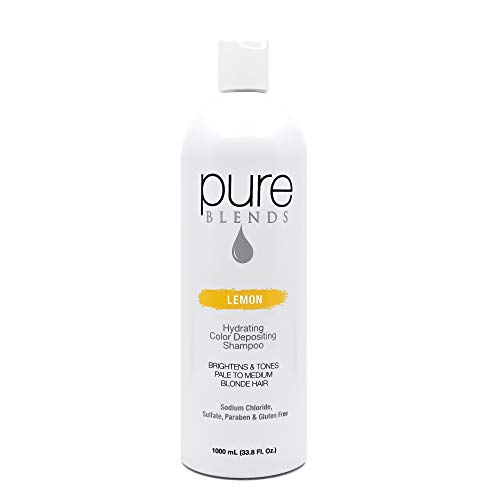 Pure Blends Color Depositing Shampoo, 8.5 fl oz - Lemon, For Medium to Pale BlondeTreated Hair - Hydrating Brightens & Tones, Prevents Fade, Extends Service