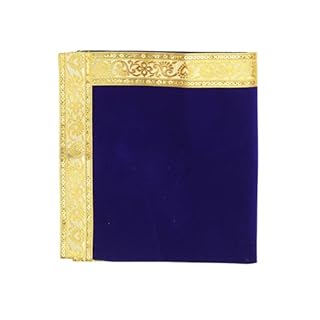 Decorative Mat Aasan Velvet Pooja Cloth Decorative Cloth for Multipurpose Indian Traditional New Year Decoration Festival Pooja Item Puja Article Laxmi Poojan (Size:-20 Inches X 18 Inches)(Blue)