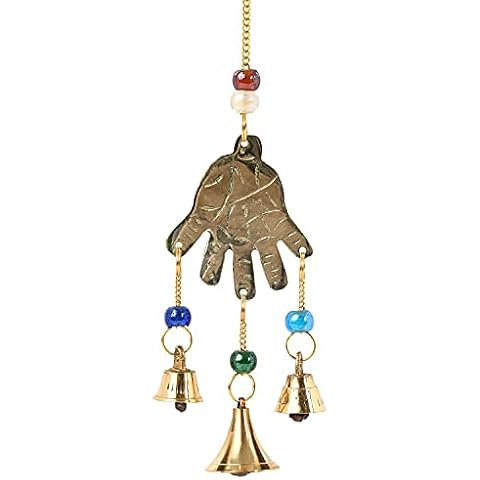 Windchime Brass - Hand of Compassion with Beads - 9.5 Inches Length Cover