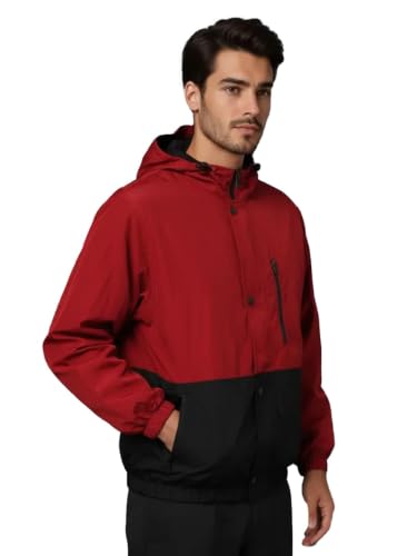 Image of CHKOKKO Sunscreen Jacket for Men Windcheater Hooded Zipper Sports Jacket | UV Protection | Sun Protective | Lightweight Water Resistant | Riding Biker | Outdoor Travel Gym Running