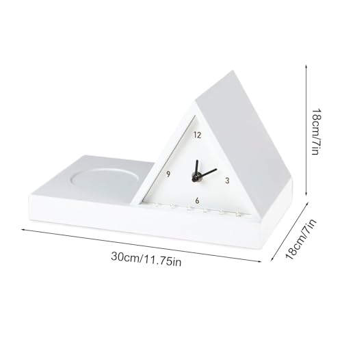 Soporte vertical para libros con reloj y organizador de lámpara ajustable para mesita 3