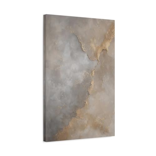 Toile abstraite or et gris 40x60 cm pour decoration salon au-dessus du canape