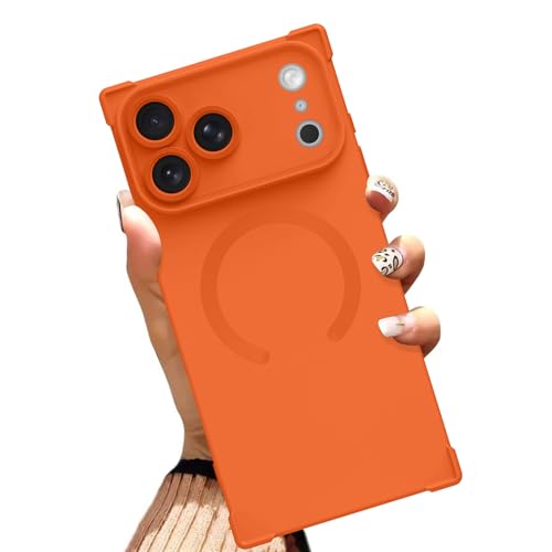 Coque iPhone 17 Pro Max MagSafe antichoc fine TPU souple orange homme