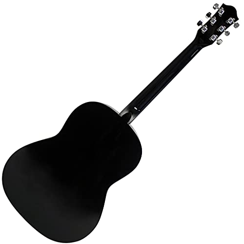 Image of RockJam Acoustic Guitar Superkit Includes Stand, Gig Bag, Tuner, Picks, Plectrum Holder, Spare Strings & Online Lessons 6 String Pack, Right, Black, Full (RJW-101-BK-PK)