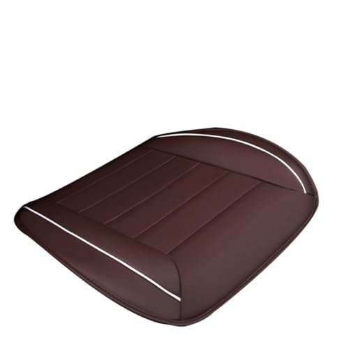 HAPINARY Universal Leather Car Seat Cushion Pad for Front Seats Full Coverage Auto Seat Cover Mat Coffee Color Durable Protection for Car Interior