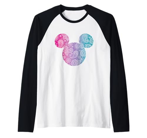 T-shirt baseball raglan Mickey Mouse bandana gradient pour adulte