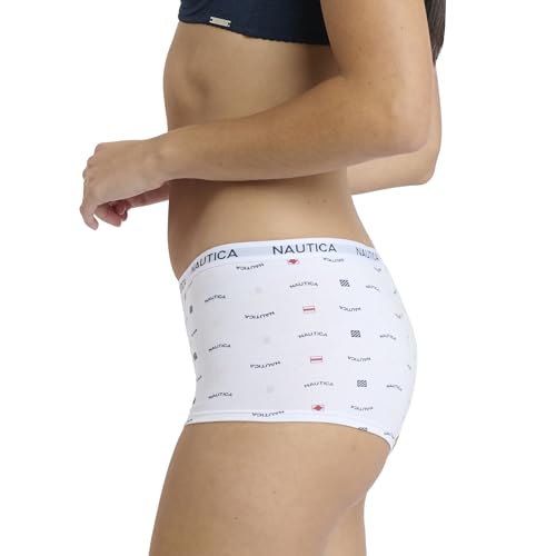 Image of Nautica Women's Cotton Boyshort Underwear Set, 5-Pack