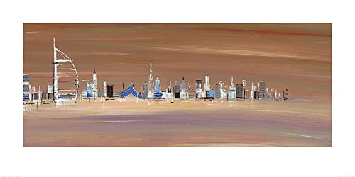 The Art Group "Lee McCarthy Dubai City Paper Art Print, Multi-Colour, 50 x 100 x 1.3 cm
