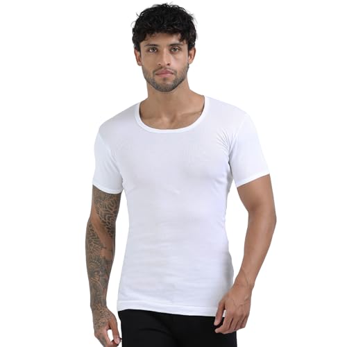 Image of Crystal Men's Cotton Rib Half Sleeve Vest (Multipack)