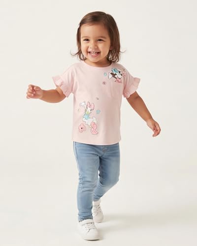Image of Disney Minnie Mouse or Princess Lenticular T-Shirt, Girls Cute Toddler Short Sleeve Outfit
