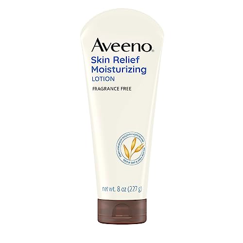 Aveeno Skin Relief 24-Hour Moisturizing Lotion for Sensitive Skin with Natural Shea Butter & Triple Oat Complex, Unscented Therapeutic Lotion for Extra Dry, Itchy Skin, 8 fl. oz