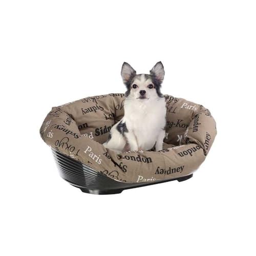 Ferplast Hundebett Hundesofa Katzenbett Hundematte Sofa' 2 Kunststoffkorb mit Waschbarem Gepolstertem Hundekissen, 52 x 39 x h 21 cm.