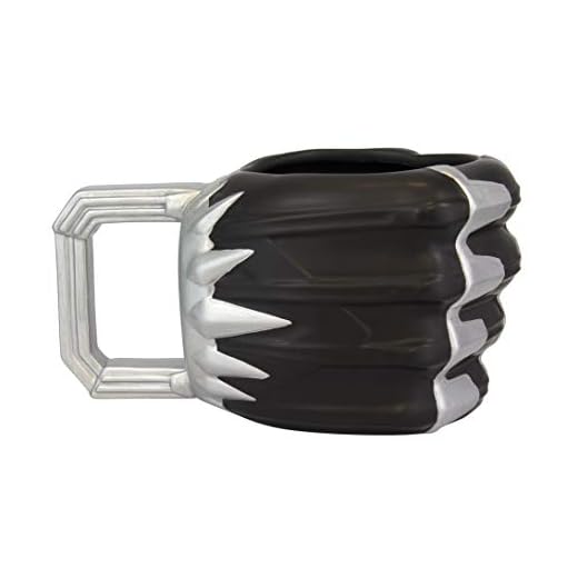 Paladone PP4838BP Taza con forma de pantera | Diseño de cómic negro taza de té | fresco y para oficina o hogar | Producto oficial de Marvel, cerámica