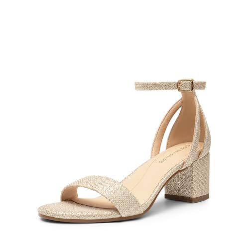 DREAM PAIRS Women’s Chunky Low Heel Sandals with Open Toe