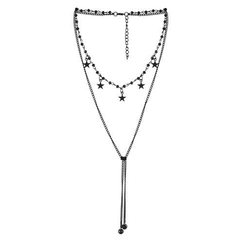 JJaydaily Iron Gothic Necklace Set for Women - Multi Layered Choker with Bat, Spider, Moon & Heart Pendants - Halloween Costume Party Jewelry (J)