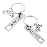 [MOTHNUR] 2026年デザイン新築祝いキーホルダー2個セット ステンレス製ミニチュアハウスチャーム バッグ 車の鍵用記念品 新居オーナー向け贈答