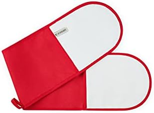 Le Creuset 4-Layered Textile Double Oven Gloves, Stain Resistant, Red