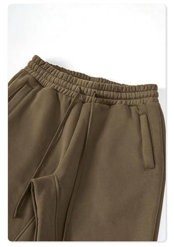 2025 Autumn Winter 345cm Fleece Straight Pants Unisex Loose Comfortable Sport Solid Trousers4