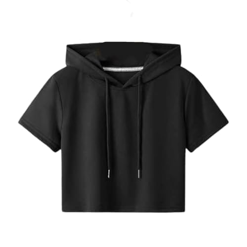 Image of Hoodie Crop Black Hoodies for Girls & Women