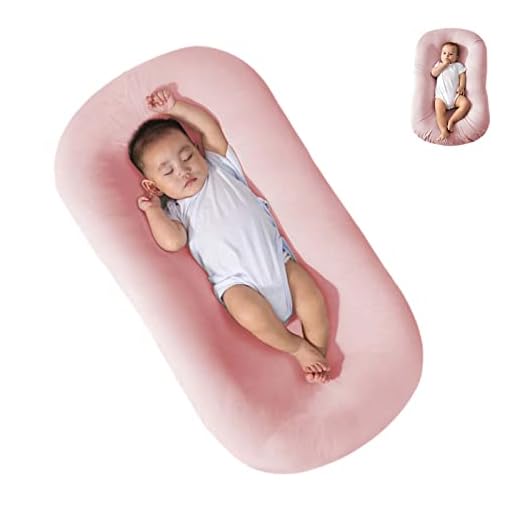HEOLIEN Baby Nest Pillow Soft Organic Cotton Breathable Lounger, Baby Nest Baby Lounger for 0-12Months, Baby Lounger for Newborn (Pink)