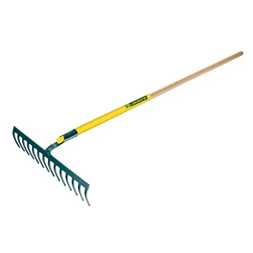 LEBORGNE - Grabie Cailloutis 14 zębów drewniany uchwyt 150 cm z certyfikatem PEFC 100% - Narzędzia ogrodowe - Grabie - Do Paznokcia, wentylacji, poziomowania - Wszechstronne i wytrzymałe