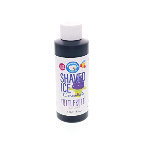 Tutti-Frutti Shaved Ice and Snow Cone Flavor Concentrate 4 Fl Ounce Size (makes 1 gallon of syrup with sugar and water added)