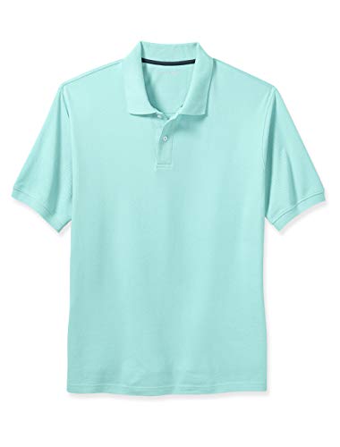 Amazon Essentials Men's Big & Tall Cotton Pique Polo Shirt fit by DXL, Aqua, 3X Tall