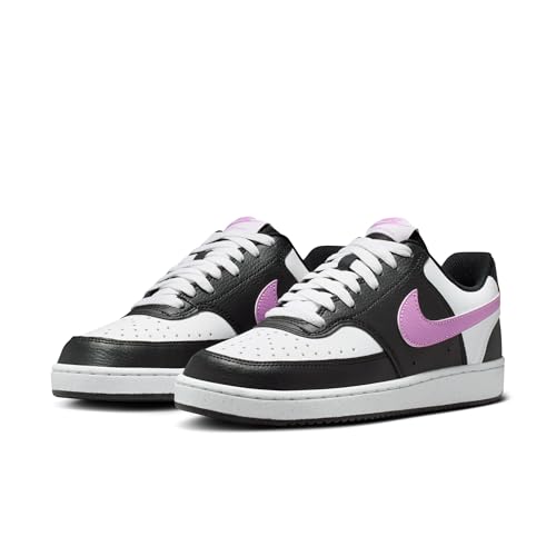 Nike Women's Court Vision Low Next Nature Shoes, Black/Light Magenta-White, 9
