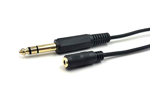 Haokiang 3.5Mm To 6.35Mm Audio Cable Golden Plated 1/8 Inch Female To 1/4 Inch Male Trs Stereo Audio Jack Converter Adapter Extension Wire Cord 5Ft/1.5M(3.5F-6.35M) #TOP1