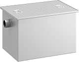Kommerzieller Fettabscheider, 10 GPM, effizientes Fettabfangsystem mit 2 Nichtgewindeanschlüssen, ideal für Restaurants, Küchen, Bars, Cafés, Hotels, Schulen - 45,4 kg