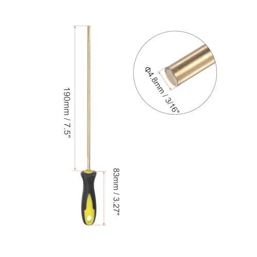 sourcing map Diamentowe pilniki do piły łańcuchowej 3/16" (4,8 mm), 80 ziarnistości, okrągłe, ostrzenie, z uchwytem z tworzywa sztucznego, do polerowania piły łańcuchowej