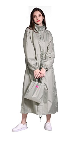 Freesmily Women's Stylish Long Raincoat with Hood and Multi Color Pattern2