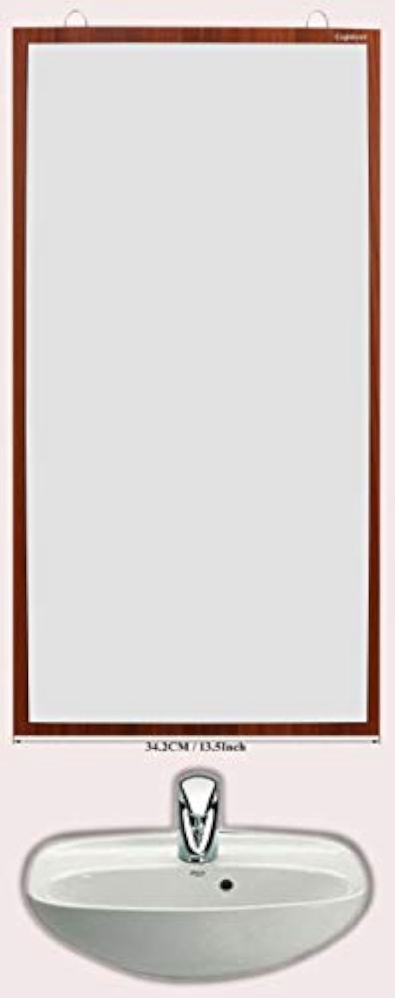 Frameless Engineered Wood Rectangle Wall Hanging Mirror