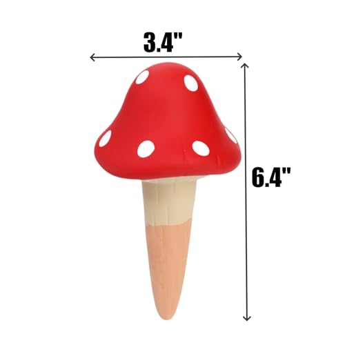 Peohud 8 Pack Self Watering Spikes Mushroom Shaped, Terracotta Plant Watering Globes, Cute Watering Device, Automatic Irrigation Spikes for Indoor Outdoor Potted Plants