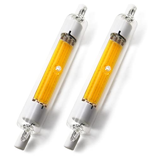 R7S LED 118mm Dimmable 30W R7S Ampoules LED, Remplacement pour 300W R7S Ampoules Halogènes, Blanc Chaud 3000K R7S LED Hightlight Ampoule, Pas de Flicker, AC 230V, 2PCS,Natural White,30W 2pcs Cover