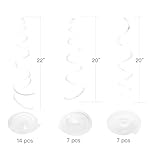 White Party Hanging Swirl Decorations Plastic Streamer for Ceiling, Pack of 28 - Image 2