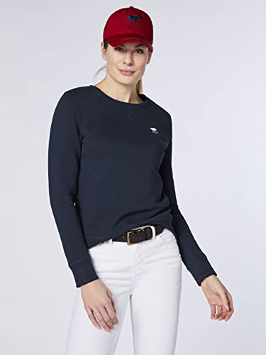 Pull-over femme manches longues avec logo brodé col rond classique
