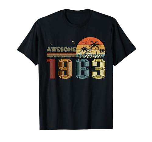 Awesome Since 1963 Men Women Birth Of Birthday Years Vintage T�V���c