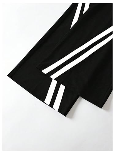 SHENHE Women's Wide Leg Sweat Pants Y2K Striped High Waist Baggy Workout Gym Sweatpant4