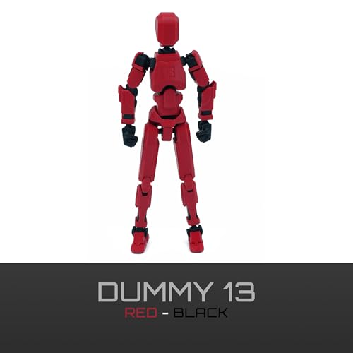 Image of Dummy 13 Action Figure Robot | Fully Articulated 3D Printed Robot Toy | 5.4-inch Collectible Figurine | Matte Finish | Unassembeled | Combo of 2 (RedBlack+BlackRed)