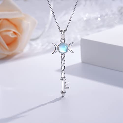 Peireara Triple Moon Goddess Necklace For Women 925 Sterling Silver Moonstone Triple Goddess Pendant Necklace Pagan Wiccan Magic Amulet Jewelry Gifts For Women Girls #TOP4