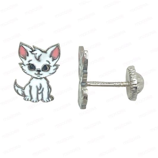Pendientes de gato para niñas ideales como regalo especial en su caja original