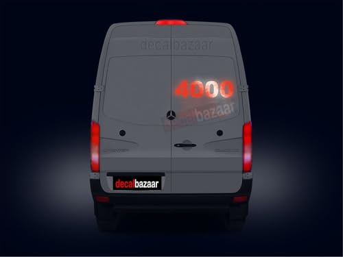 Image of Number Sticker 4 Inches Reflective Vinyl Red (Set 2), (Code 20)