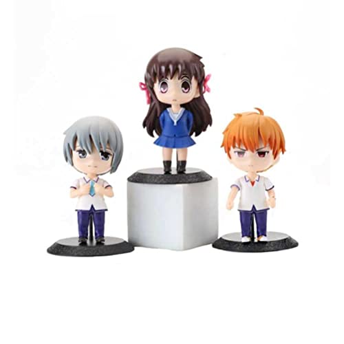 WENCY Fruits Basket 3 Pcs/Set Version Q Figurine d'action 3D PVC Matériaux Respectueux De l'environnement Fait Main Ornament Jouets Poupée en Boîte Nendoroid Cover