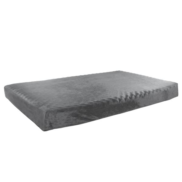 Orthopedic Dog Bed - 2-Layer Pet Bed for Floor, Kennel, or Crate with Removable Washable Cover - 46x27 Dog Bed for Large Dogs by PETMAKER (Gray) by PETMAKER - Image 2
