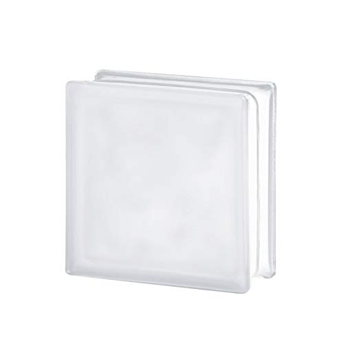 Bloque de Vidrio Neutro Ondulado Satinado, 19 X 19 X 8Cm